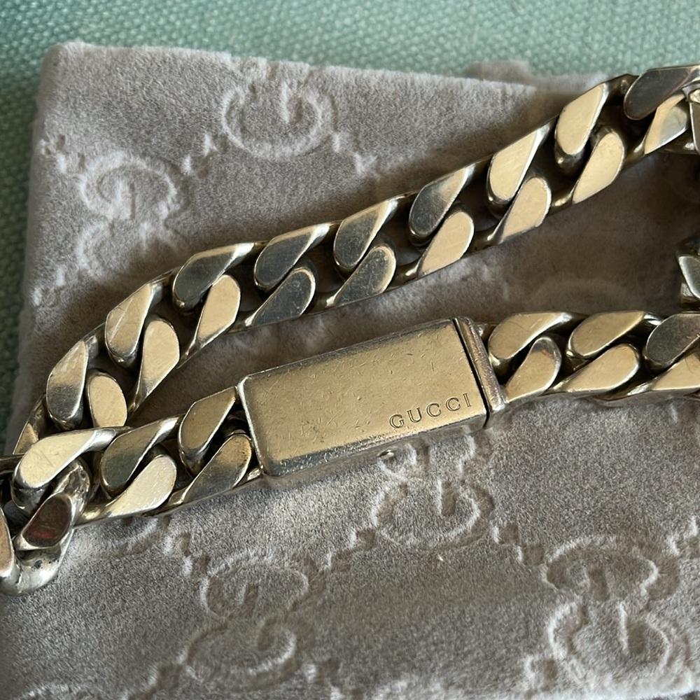Authentic Gucci Silver Chain Link Bracelet Size 18 - Picture 8 of 11
